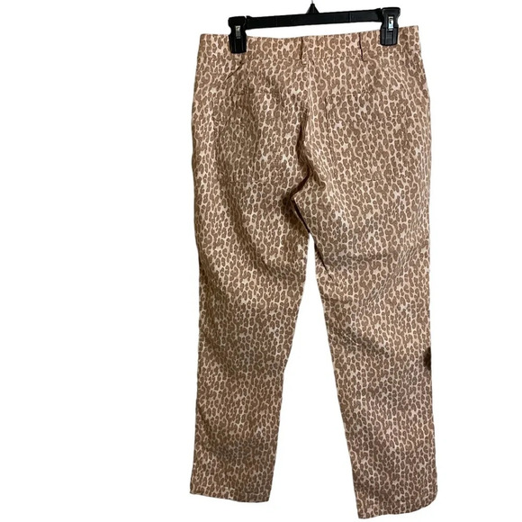 ANTHROPOLOGIE The Wanderer Animal Leopard Straight Relaxed Leg Pants Cotton 29 - Picture 5 of 11